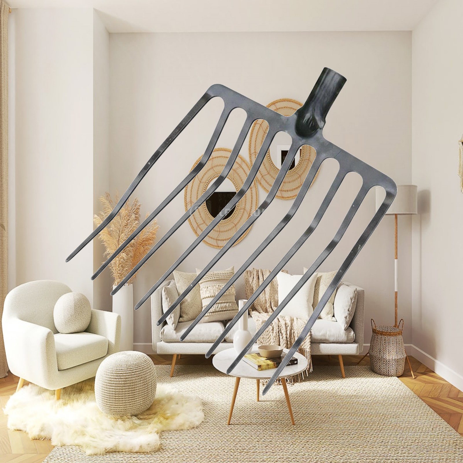 Farming In Agriculture - Single Piece Agricultural Fork Multi Tine