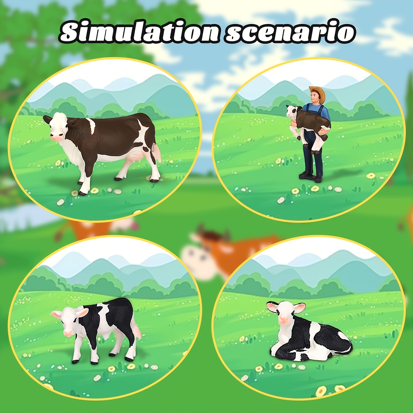 Farm Farmer And Cow Model Set  - Farming Agriculture Stocks ulasan dan harga